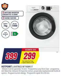 Trony HOTPOINT LAVATRICE NF746WK IT offerta