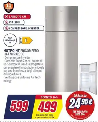 HOTPOINT FRIGORIFERO HAT701932SDC