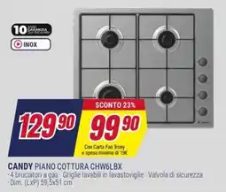 Trony CANDY PIANO COTTURA CHW6LBX offerta