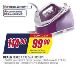 Trony BRAUN FERRO A CALDAIA IS1514VI offerta