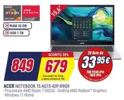 Trony ACER NOTEBOOK 15 AG15-42P-R9Q9 offerta