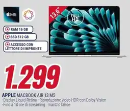 Trony APPLE MACBOOK AIR 13 M5 offerta