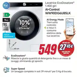Trony Lavatrice EcoDosatore Ai-Control offerta
