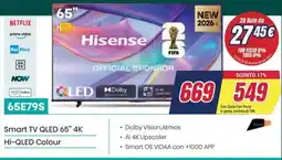 Trony Hisense Smart TV QLED 65" 4K Hi-QLED Colour offerta