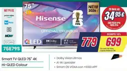 Trony Hisense Smart TV QLED 75" 4K Hi-QLED Colour offerta