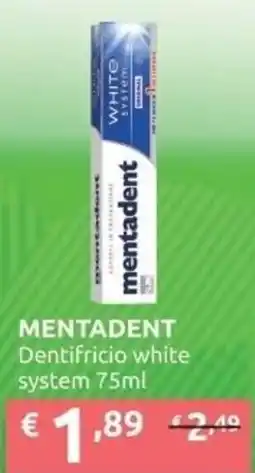 PiùMe Mentadent Dentifricio white system offerta