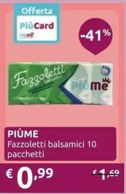 PiùMe PIÙME Fazzoletti balsamici offerta