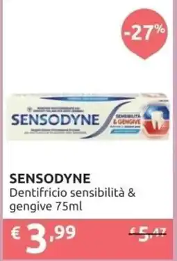PiùMe SENSODYNE Dentifricio sensibilità & gengive offerta