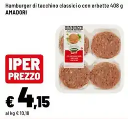 Iper La Grande Hamburger di tacchino AMADORI offerta