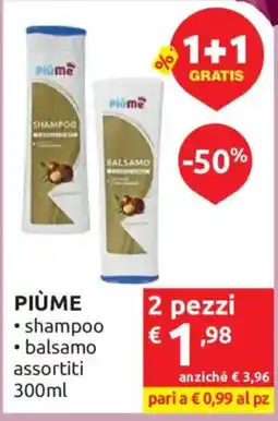 Ipersoap PIÙME shampoo balsamo assortiti offerta
