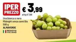 Iper La Grande Uva bianca o nera Midnight senza semi Bio offerta