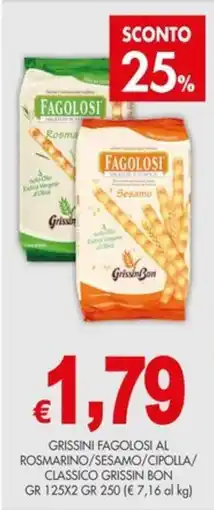 PrestoFresco Grissini Fagolosi Al Rosmarino/Sesamo/Cipolla/Classico Grissin Bon offerta
