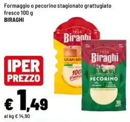 Iper La Grande Formaggio o pecorino stagionato grattugiato fresco offerta