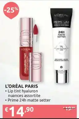 Ipersoap L'ORÉAL PARIS Lip tint hyaluron nuances assortite Prime 24h matte setter offerta