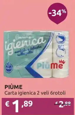 Ipersoap PIÙME Carta igienica 2 veli offerta