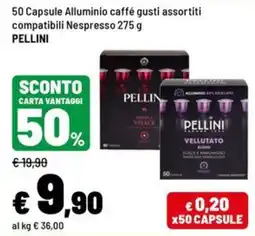 Iper La Grande Capsule Alluminio caffé gusti assortiti PELLINI offerta