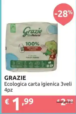 Ipersoap Grazie Ecologica carta igienica 3veli offerta