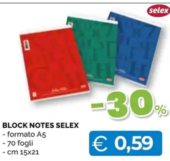 Mercatò Big BLOCK NOTES SELEX offerta