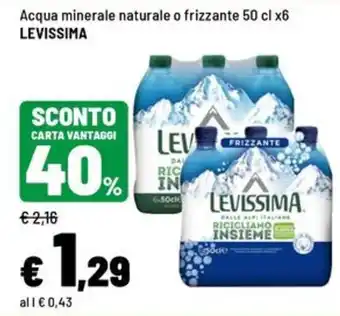 Iper La Grande Acqua minerale naturale o frizzante LEVISSIMA offerta