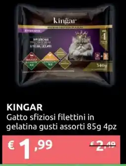 Ipersoap KINGAR Gatto sfiziosi filettini in gelatina gusti assortiti offerta