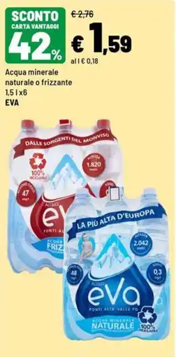 Iper La Grande Acqua minerale naturale o frizzante EVA offerta