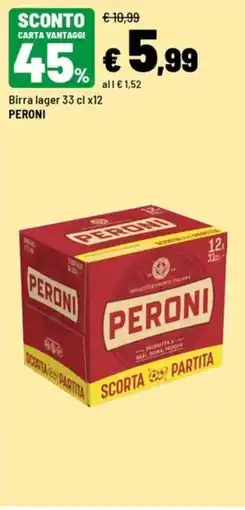 Iper La Grande Birra lager PERONI offerta