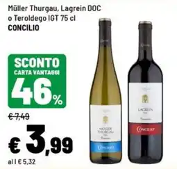 Iper La Grande Müller Thurgau, Lagrein DOC o Teroldego IGT offerta