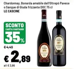 Iper La Grande Chardonnay, Bonarda amabile dell'Oltrepò Pavese o Sangue di Giuda frizzante DOC offerta