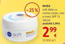 dm drogerie markt NIVEA soft daily uv offerta