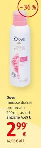 dm drogerie markt Dove mousse doccia profumata offerta