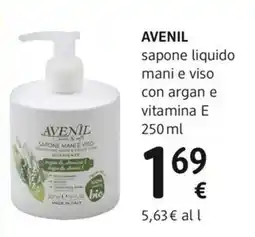 dm drogerie markt AVENIL sapone liquido mani e viso offerta