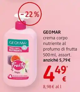 dm drogerie markt GEOMAR crema corpo nutriente offerta