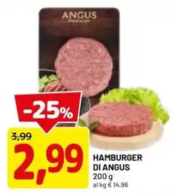 DPiù Hamburger di Angus offerta