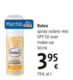 dm drogerie markt Balea spray solare viso SPF 50 over make-up offerta