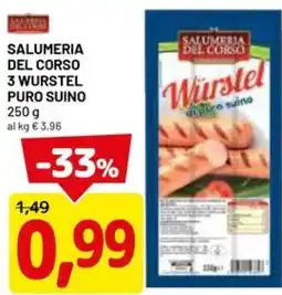 DPiù Würstel puro suino offerta
