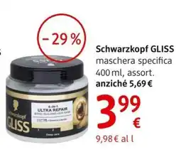 dm drogerie markt Schwarzkopf GLISS maschera specifica offerta