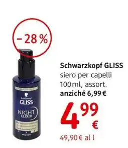 dm drogerie markt Schwarzkopf GLISS siero per capelli offerta
