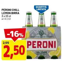 DPiù PERONI CHILL LEMON BIRRA offerta
