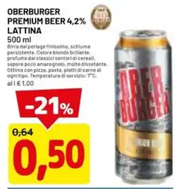 DPiù OBERBURGER PREMIUM BEER offerta