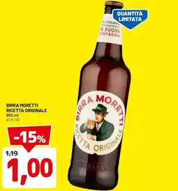 DPiù Birra Moretti Ricetta Originale offerta