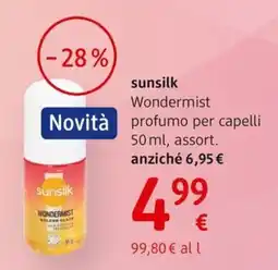dm drogerie markt sunsilk Wondermist profumo per capelli offerta