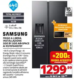 Comet SAMSUNG FRIGO A LIBERA INSTALLAZIONE SIDE BY SIDE AIR•SPACE offerta