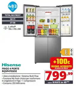Comet Hisense FRIGO 4 PORTE RQ5P470SEIE offerta