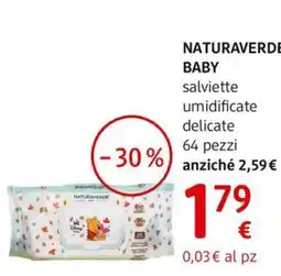 dm drogerie markt NATURAVERDE BABY salviette umidificate delicate offerta