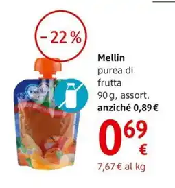 dm drogerie markt Mellin purea di frutta offerta
