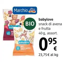 dm drogerie markt babylove snack di avena e frutta offerta