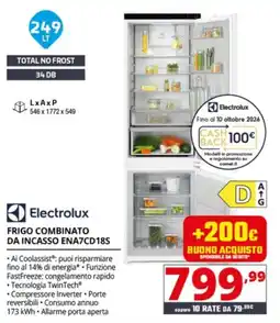 Comet Electrolux FRIGO COMBINATO DA INCASSO ENA7CD18S offerta