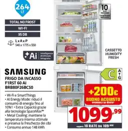 Comet SAMSUNG FRIGO DA INCASSO F1RST 60 AI BRB80F26BCS0 offerta