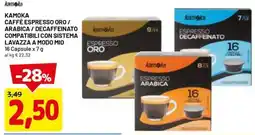 DPiù KAMOKA CAFFÈ ESPRESSO ORO / ARABICA / DECAFFEINATO offerta
