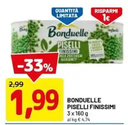 DPiù Bonduelle Piselli Finissimi offerta